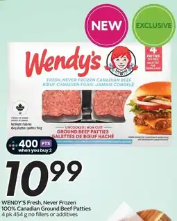 Sobeys Wendy's fresh, never frozen 100% canadian ground beef patties offer