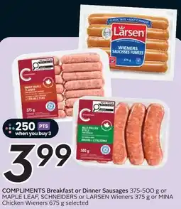 Sobeys Compliments breakfast or dinner sausages offer