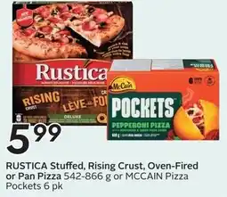 Sobeys Rustica stuffed, rising crust, oven-fired or pan pizza offer