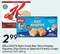 Sobeys KELLOGG'S Nutri Grain Bar, Rice Krispies Squares, Pop-Tarts or Special K Pastry Crisps offer