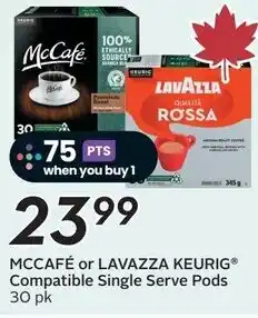 Sobeys Mccafé or lavazza keurig compatible single serve pods offer