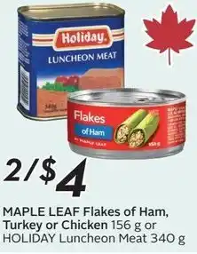 Sobeys Maple leaf flakes of ham, turkey or chicken offer