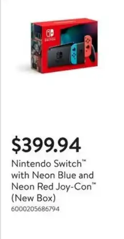 Walmart Nintendo Switch with Neon Blue and Neon Red Joy-Con offer