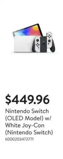 Walmart Nintendo Switch OLED Model w/ White Joy-Con Nintendo Switch offer