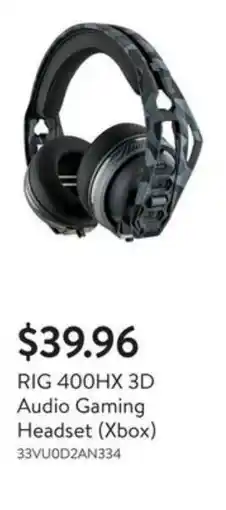Walmart RIG 400HX 3D Audio Gaming Headset Xbox offer