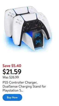 Walmart PS5 Controller Charger, DualSense Charging Stand for Playstation 5... offer
