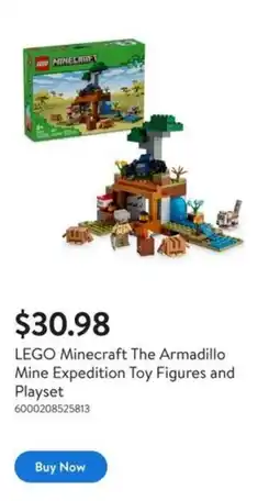 Walmart Lego minecraft the armadillo mine expedition toy figures and playset offer