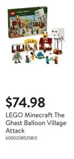 Walmart LEGO Minecraft The Ghast Balloon Village Attack offer