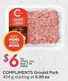 Sobeys Compliments ground pork offer