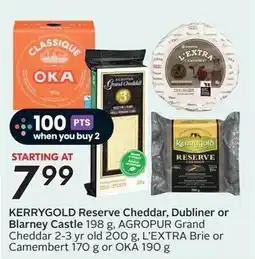 Sobeys Kerrygold reserve cheddar, dubliner or blarney castle offer