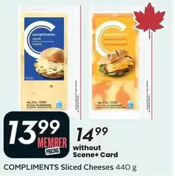 Sobeys Compliments sliced cheeses offer