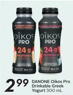Sobeys Danone oikos pro drinkable greek yogurt offer