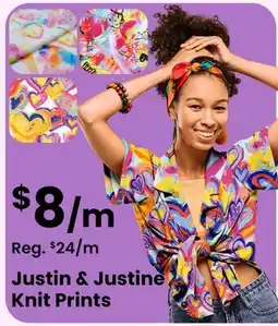 Fabricland Justin & Justine Knit Prints offer