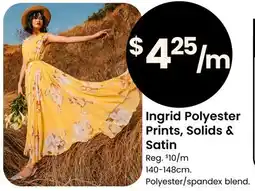 Fabricland Ingrid Polyester Prints, Solids & Satin offer