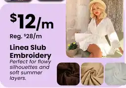 Fabricland Linea Slub Embroidery offer