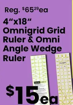 Fabricland 4 x 18 Omnigrid Grid Ruler & Omni Angle Wedge Ruler offer