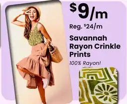 Fabricland Savannah Rayon Crinkle Prints offer