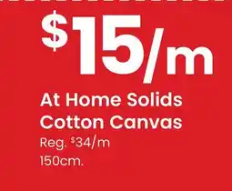 Fabricland Home Solids Cotton Canvas offer