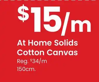 Fabricland Home Solids Cotton Canvas offer
