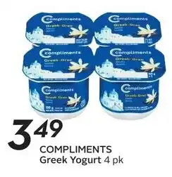 Sobeys Compliments greek yogurt offer