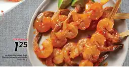 Sobeys In-store marinated raw shrimp skewers offer