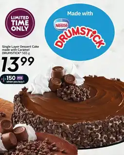 Sobeys Single layer dessert cake made with caramel drumstick offer