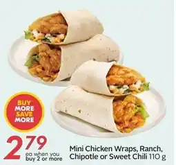 Sobeys Mini chicken wraps, ranch, chipotle or sweet chili offer
