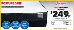 Surplus Furniture Posture Care Queen Mattress Set offer