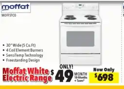 Surplus Furniture Moffat White 30 Electric Range with Coil Burners offer