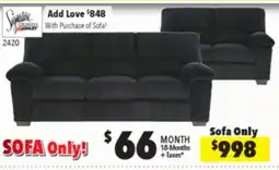 Surplus Furniture Simplejoy Onyx Sofa offer