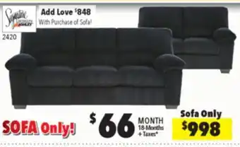 Surplus Furniture Simplejoy Onyx Sofa offer
