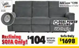 Surplus Furniture Barnsana Grey Power Reclining Sofa offer