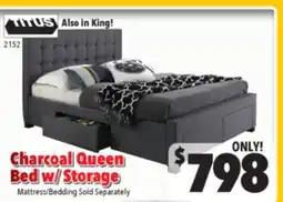 Surplus Furniture Grey Linen Queen Storage Bed offer