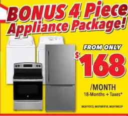 Surplus Furniture Bonus 4-Piece Appliance Package From Only offer