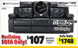 Surplus Furniture Berkeley Black Power Reclining Sofa offer