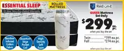 Surplus Furniture Rest-On-it Essential Sleep Queen Mattress Set offer