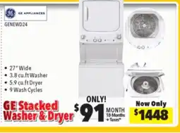 Surplus Furniture General Electric 27 Stacked Washer Dryer offer