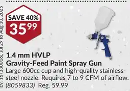Princess Auto 1.4 mm HVLP Gravity-Feed Paint Spray Gun offer