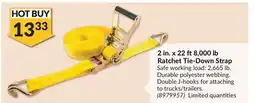 Princess Auto 2 in. x 22 ft8,000 lb Ratchet Tie-Down Strap offer