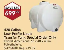 Princess Auto 420 Gallon Low-Profile Liquid Transfer Tank, Special Order Only offer