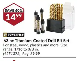 Princess Auto 63 pc Titanium-Coated Drill Bit Set offer