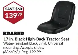Princess Auto 17 in. Black High-Back Tractor Seat offer