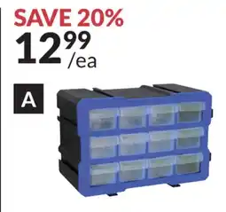 Princess Auto 12 Drawer. Drawer size: 2.3L x 6.1W x 1.77H in. Parts Cabinets offer