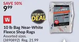 Princess Auto 10 lb Bag Near-White Fleece Shop Rags offer