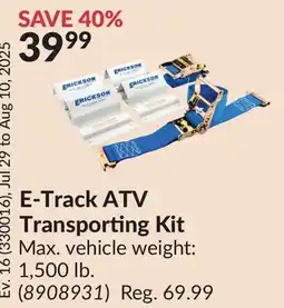 Princess Auto E-Track ATV Transporting Kit offer