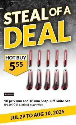 Princess Auto 10 pc 9 mm and 18 mm Snap-OffKnife Set offer