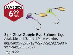 Princess Auto 2 pk Glow Google Eye Spinner Jigs offer