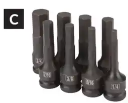Princess Auto SAE Hex: 1/4 to 3/4 in. 8 pc 1/2 in. dr Impact Bit Socket Sets offer