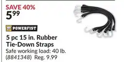 Princess Auto 5 pc 15 in. Rubber Tie-Down Straps offer