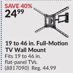 Princess Auto 19 to 46 in. Full-Motion TV Wall Mount offer